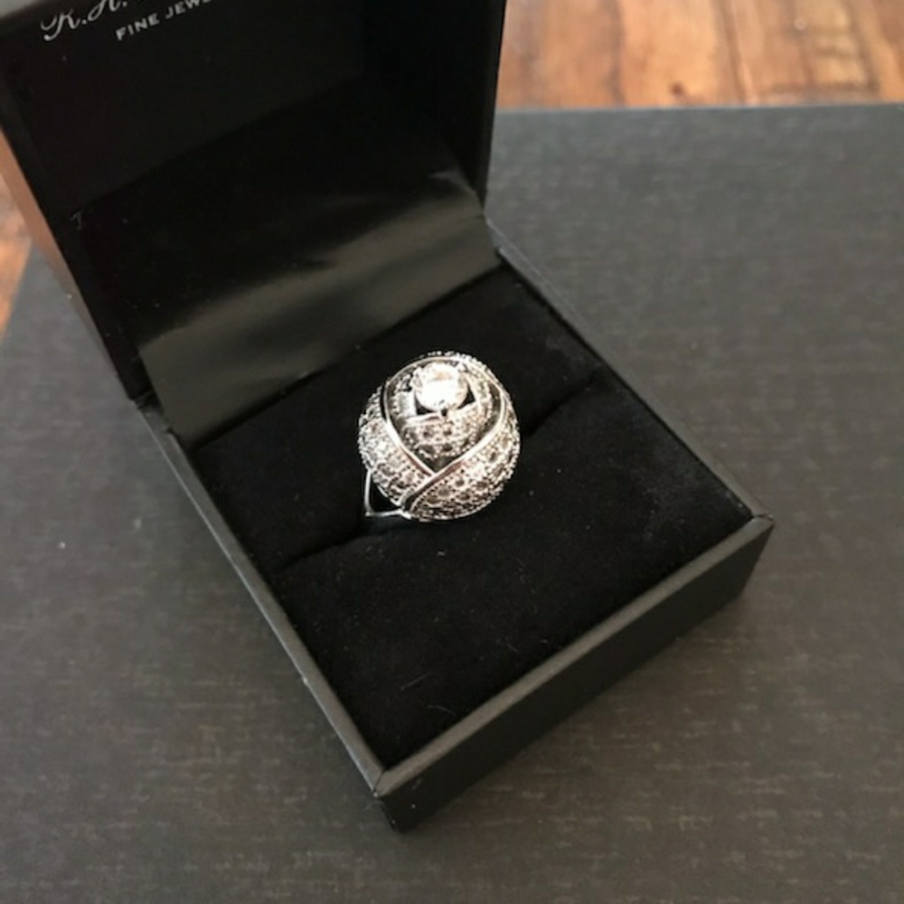 Rose Accent Sterling Statement Ring - image 2